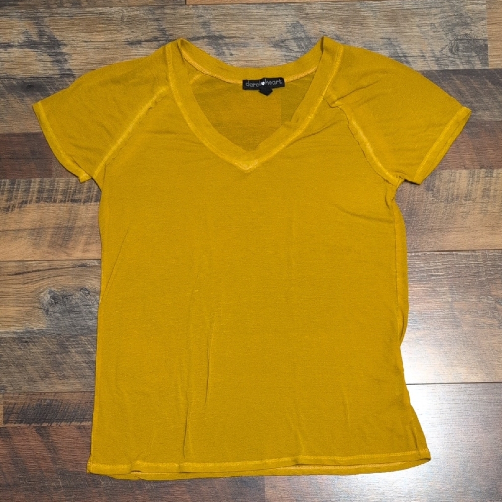 Mustard V-Neck Women's Top